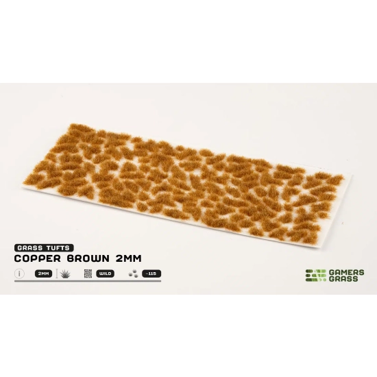 Gamers Grass Copper Brown – 2 mm (Wild) | 115 kępek trawy do suchych scenerii